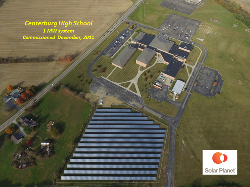 Centerburg High School - 1 MW system Commissioned December, 2011