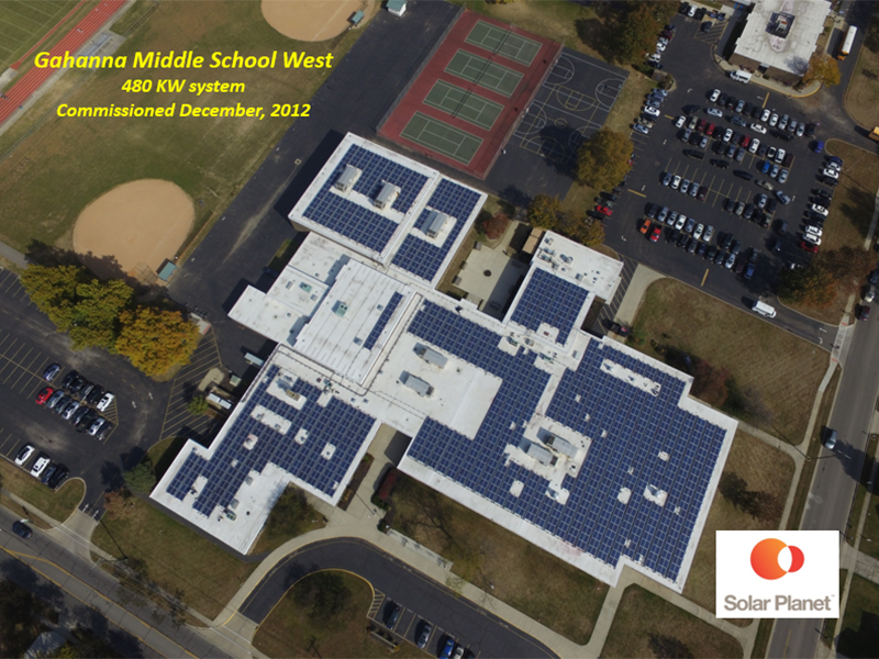 Gahanna Middle School West - 480 KW system Commissioned December, 2012