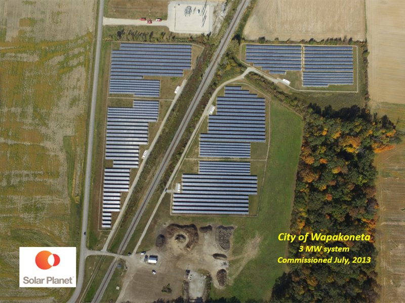 City of Wapakoneta - 3 MW system Commissioned July, 2013