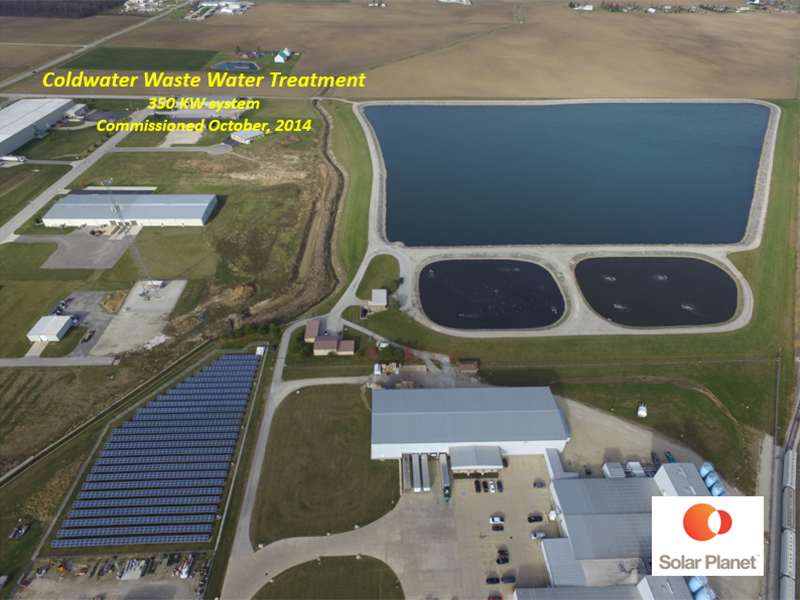 Coldwater Waste Water Treatment - 350 KW system Commissioned October, 2014