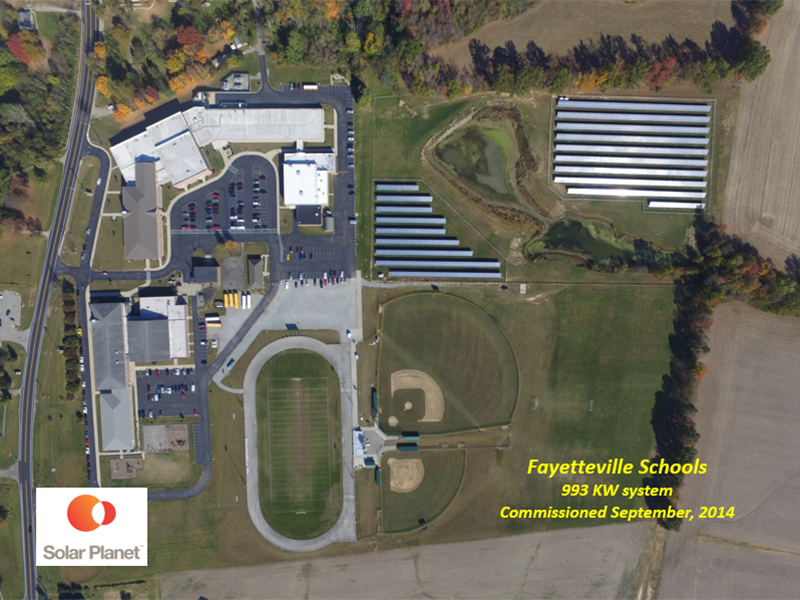 Fayetteville Schools - 993 KW system Commissioned September, 2014